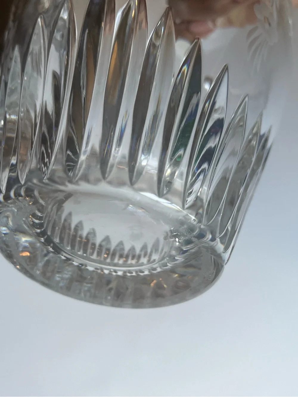 VTG Cut Crystal Rose Bowl Vase 6” Etched Flower Floral Flowers Starburst